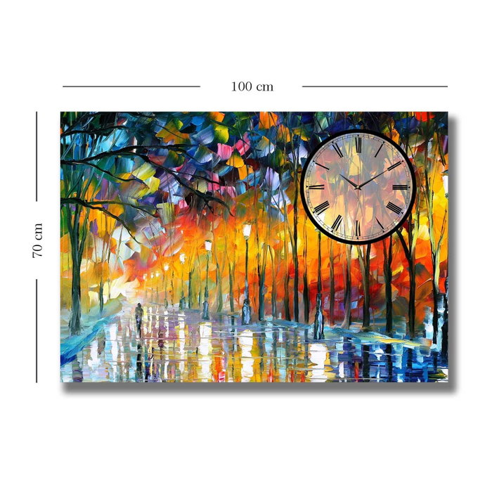 Wallity Reloj de Pared Decorativo de Lienzo 70 x 100 cm